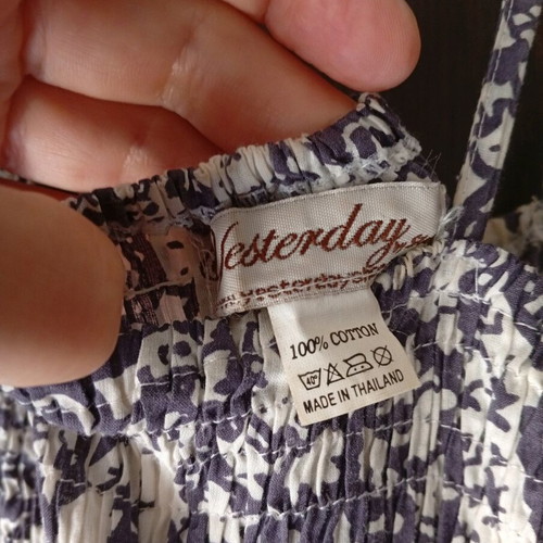 Cotton women's dress new, white and purple, size L