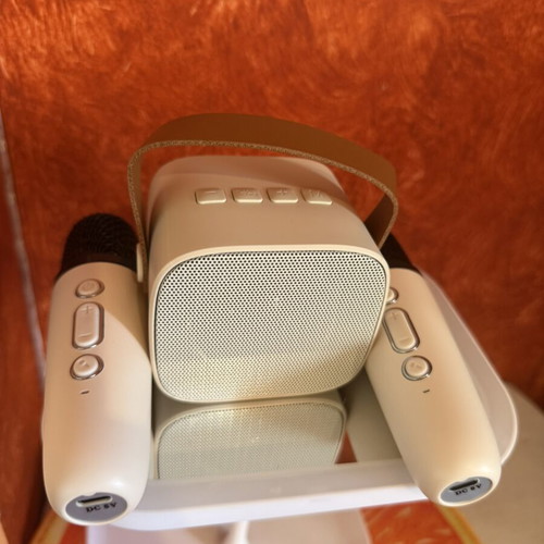 Portable Bluetooth Karaoke Set with 2 Wireless Microphones like new