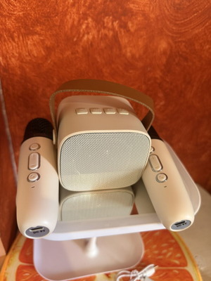 Φορητό Bluetooth karaoke set με 2 ασύρματα μικρόφωνα σαν καινούργιο
