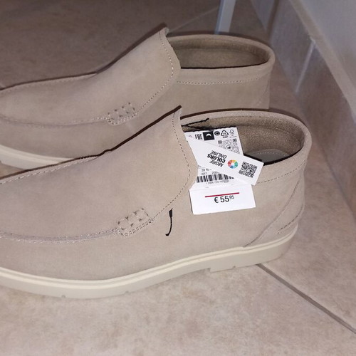 Zara leather ankle boots, beige, size 43