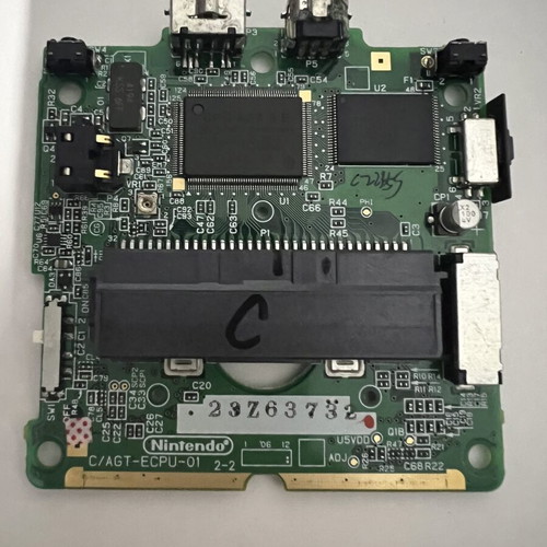 Gameboy Advance SP 101 motherboard with charger port damage