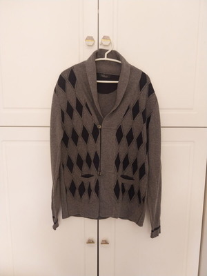 Zara men's cardigan like new, gray, 85% cotton 15% wool, size L