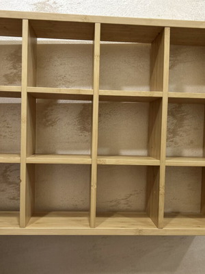 German wall shelf like new, natural bamboo with compartments