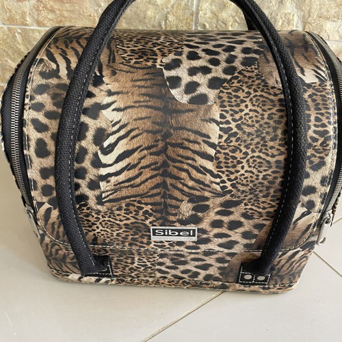 Sibel Professional Leopard Print Vanity Makeup Case