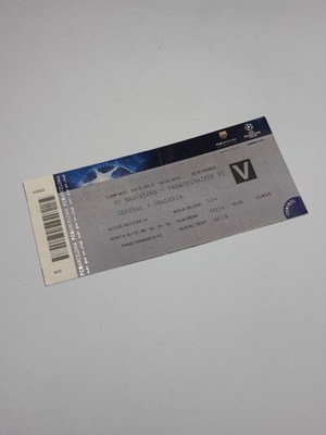 Εισιτήριο Champions League 2010 Barcelona 5-1 Παναθηναϊκός