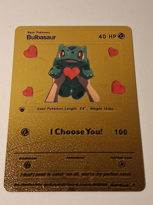 Pokemon Bulbasaur Gold Foil Card new