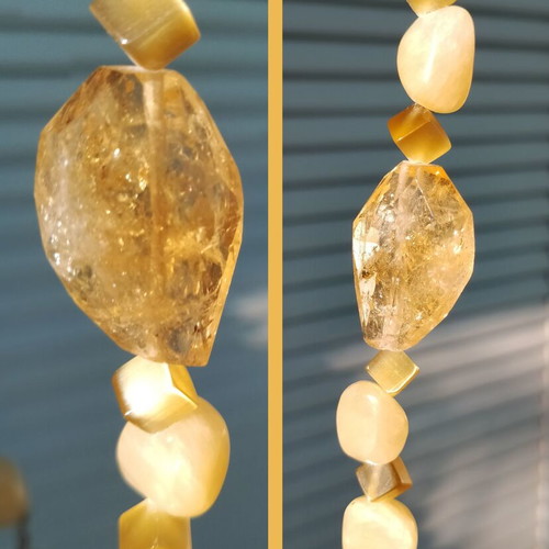 Handmade Citrine Necklace like new, yellow