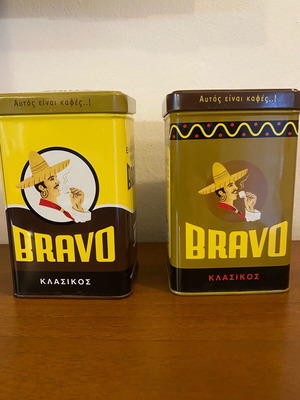 Bravo coffee metal tins, set of 2