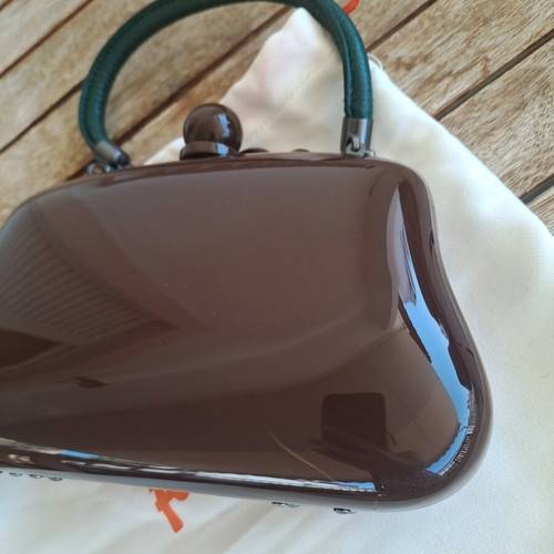 Vintage Folli Follie hard shell clutch with dustbag, like new