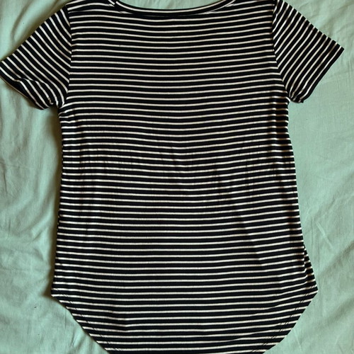 Hollister Womens Striped T-Shirt XS New Nautical Navy White Pocket Tee