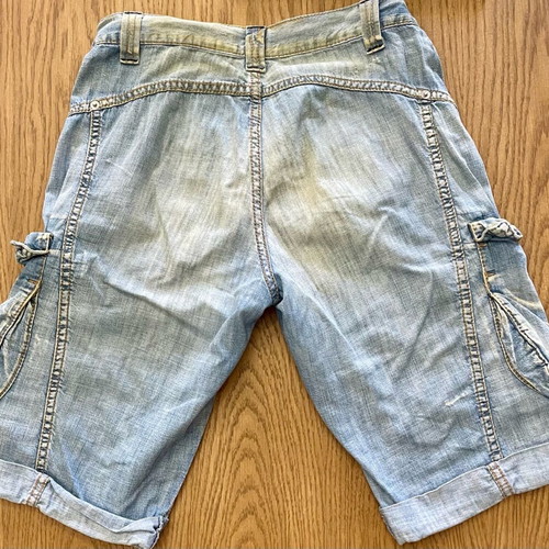 Sisley Cargo Bermuda shorts used, stonewashed denim, size S-M