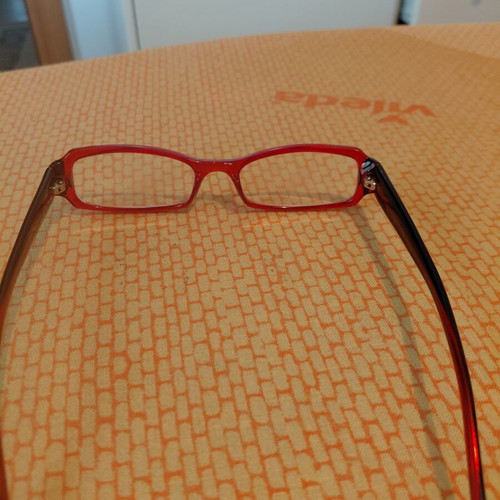 Eyeglass frame used, dark burgundy, cellulose acetate
