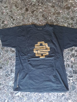 Short Sleeve T-shirt with Design like new, black and gold, size L