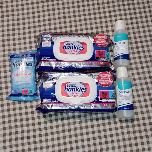 Set of antibacterial wipes and liquids new