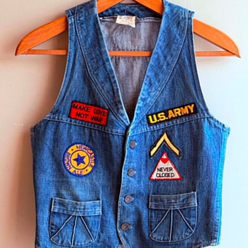Vintage SLOOPY denim vest size M like new, made in England