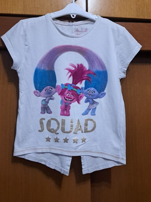 Trolls Girls' T-shirt used, size 116 cm, white
