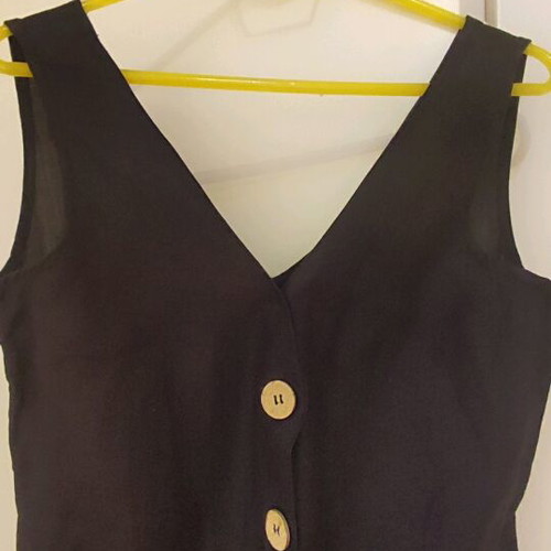 Black linen blend dress River Island like new, size S/M