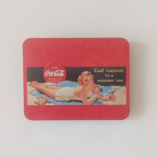 Coca-Cola vintage collectible tin sign used