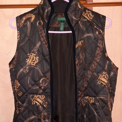 Ralph Lauren women's shirt-vest set like new, beige-brown