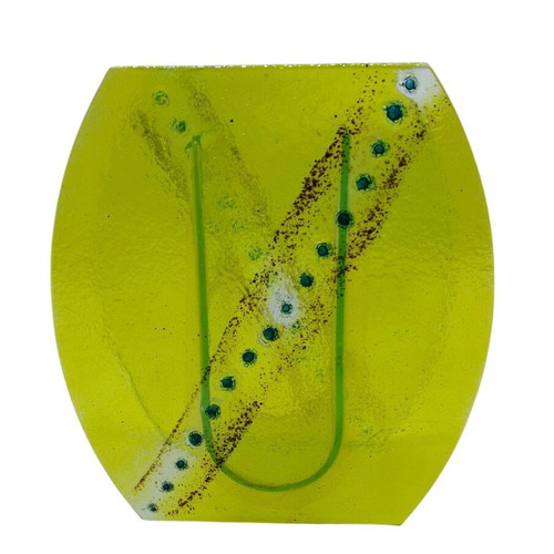 Handmade glass vase new, size 26x24x10 cm