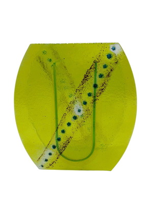 Handmade glass vase new, size 26x24x10 cm
