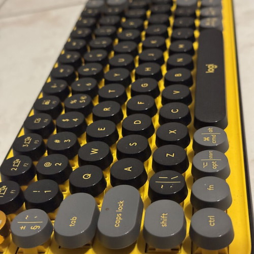 Logitech POP Keys Blast Yellow wireless mechanical keyboard like new
