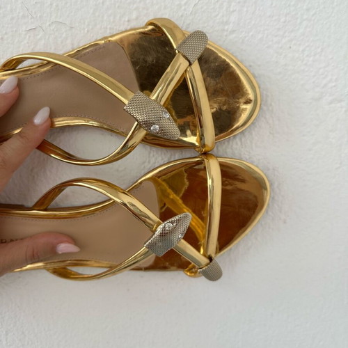 Werner gold sandals like new with snake design, size 38