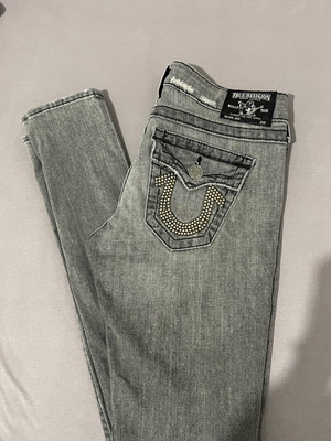 True Religion Jeans grey with studs, skinny vintage 2000s, like new