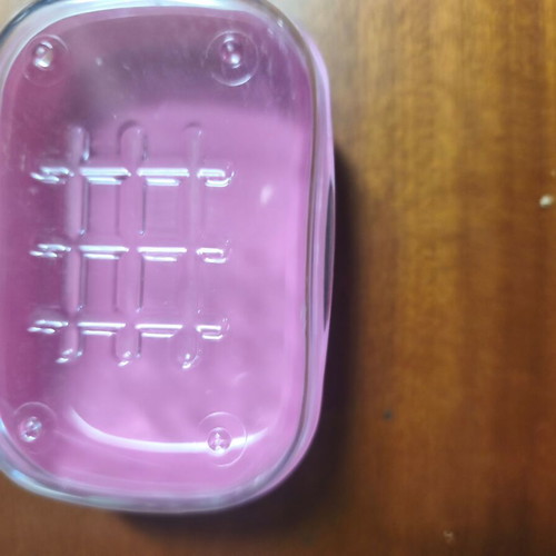 Pink soap dish with transparent lid new