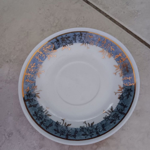 Small cup with saucer used, porcelain