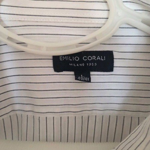 White striped Italian dress shirt size L like new