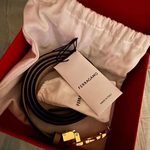 Salvatore Ferragamo double black and beige belt, new, size 100