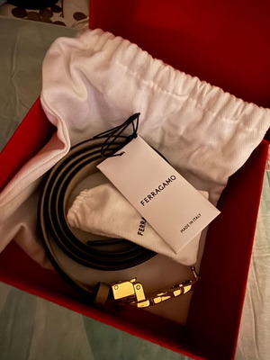 Salvatore Ferragamo double black and beige belt, new, size 100