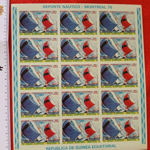Montreal 1976 Olympics stamp sheet new, sailing event
