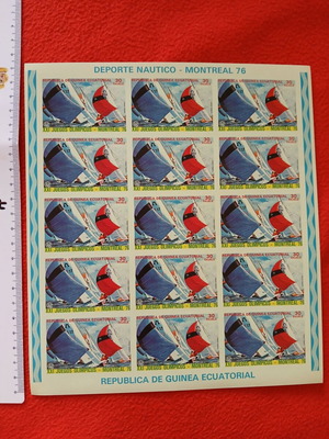 Montreal 1976 Olympics stamp sheet new, sailing event