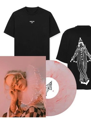 Modular Lonely Hearts Club transparent red marbled vinyl and medium T-shirt new