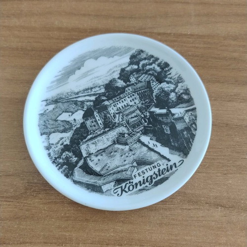 Ceramic coaster with German city illustration like new