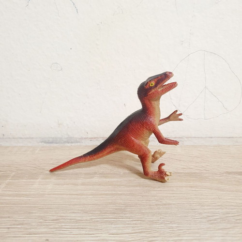 Dinosaur book like new with 3 dinosaur toys gift