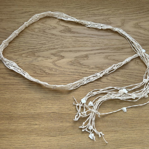 Belt summer adjustable with shells like new, white