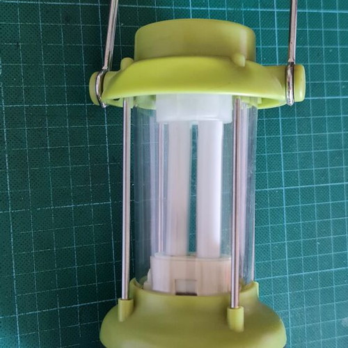 Portable Camping Lamp with Compass used, LED fluorescent bulbs