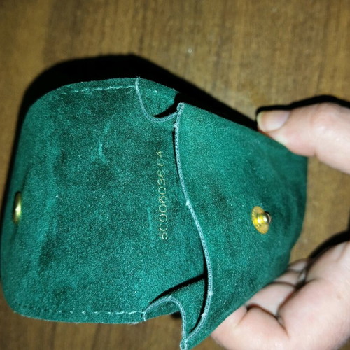 Rolex watch case like new, green velvet with gold logo