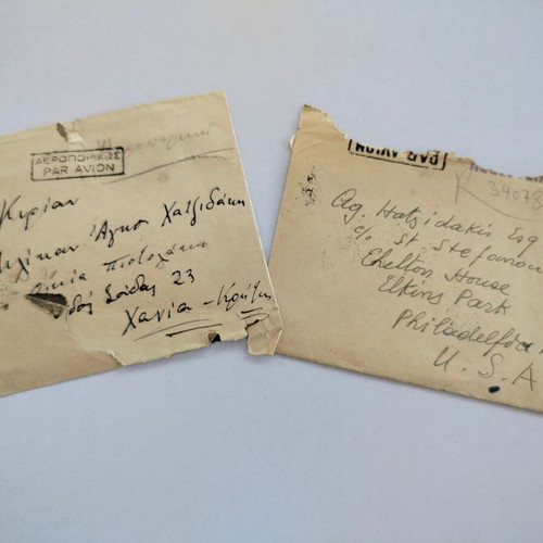 Envelopes with stamps and postmarks from the 1940s used, set of 2