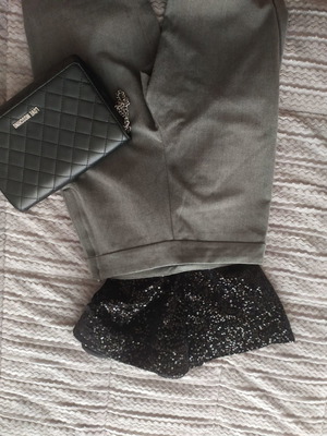 Office pants used, gray, size 34 with larger fit