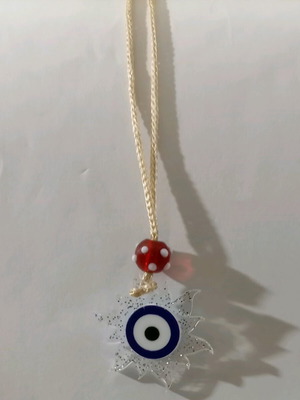 Necklace with sun eye new, multicolored