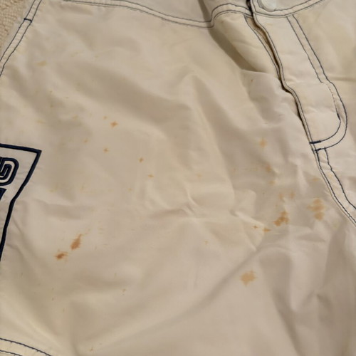 North Sails vintage men's swim shorts used, white and blue