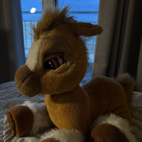 Emotion Pets Toffee the Pony plush toy used with brush