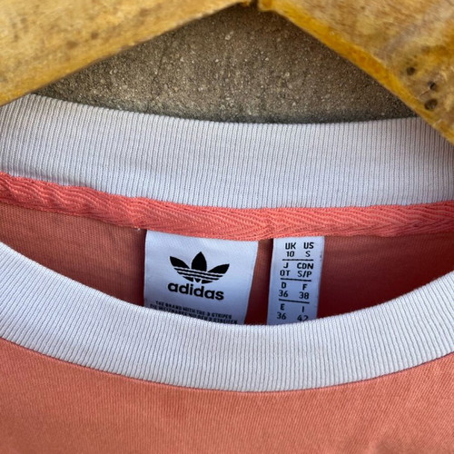 Adidas shirt used, orange, size S-M