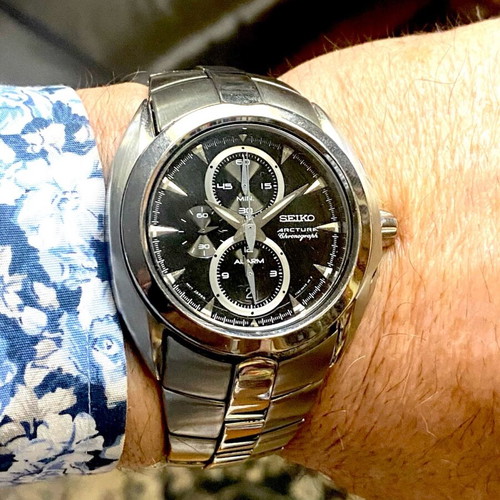 Seiko Arctura chronograph used, waterproof 100m, 48mm