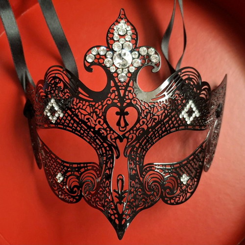 Authentic Venetian masquerade mask with Swarovski crystals like new