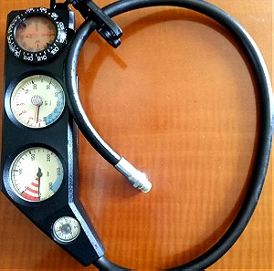 SCUBA console diving instruments Thermo Depth PSI pressure BAR compass καταδυση αυτονομη
